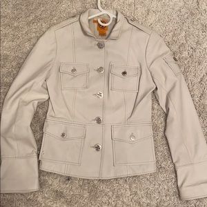 Tory Burch white leather jacket